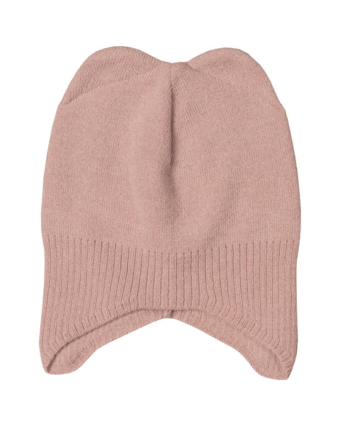 Kids&#39; Ear Flaps Beanie Knitted Merino &amp; Cashmere in dusty pink