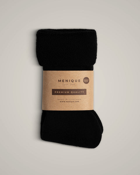 the women&#39;s merino sherpa socks black.