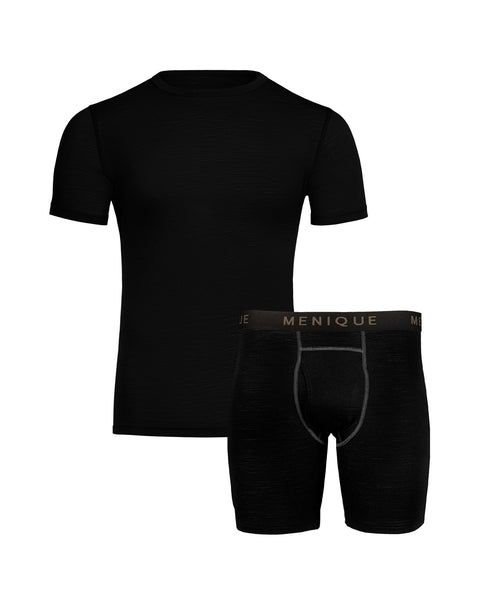 Men&#39;s T-Shirt &amp; Boxers 2-Piece Black