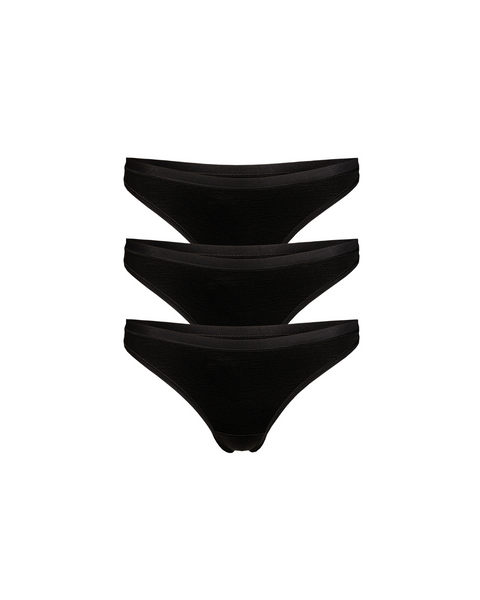 Women Thong Briefs 3-Pack Black