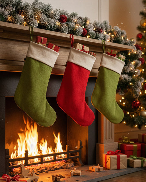 Linen Christmas Stockings Sock