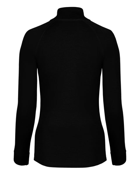 Women&#39;s 250 Zip Neck Top Black Back