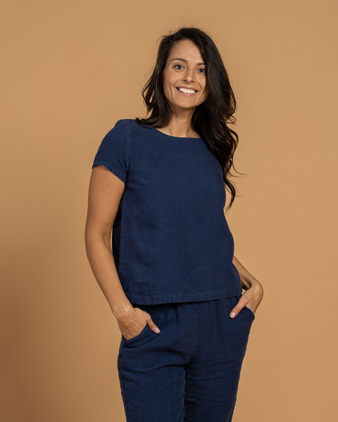 Emma &amp; Dakota Linen Matching Set Storm Blue