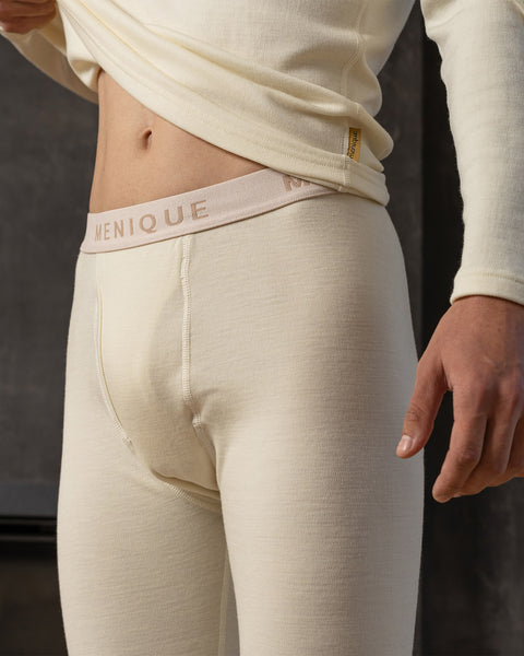 Men&#39;s Merino 250 Set of Long Sleeve &amp; Bottom Rub Natural