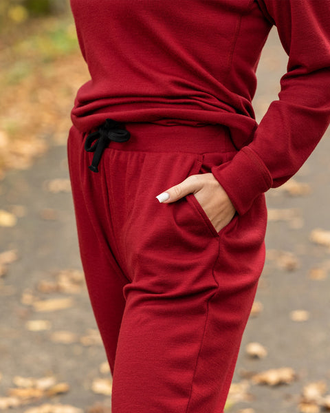 Women&#39;s Jogger sweatpants 250gsm Royal cherry