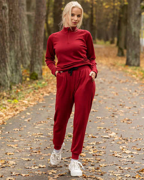 Women&#39;s Jogger sweatpants 250gsm Royal cherry